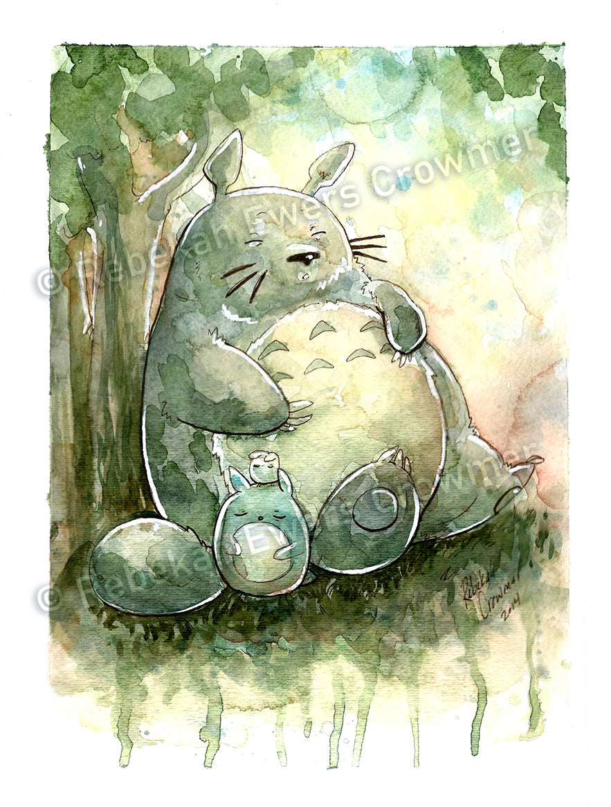 8.5 x 11 in. Art Print: My (Sleepy) Neighbor Totoro