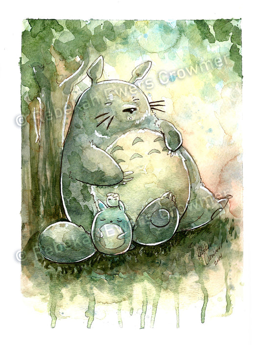 8.5 x 11 in. Art Print: My (Sleepy) Neighbor Totoro