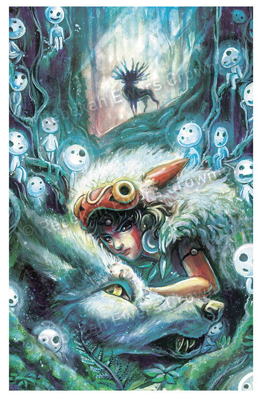 11 x 17 in. Art Print: Princess Mononoke